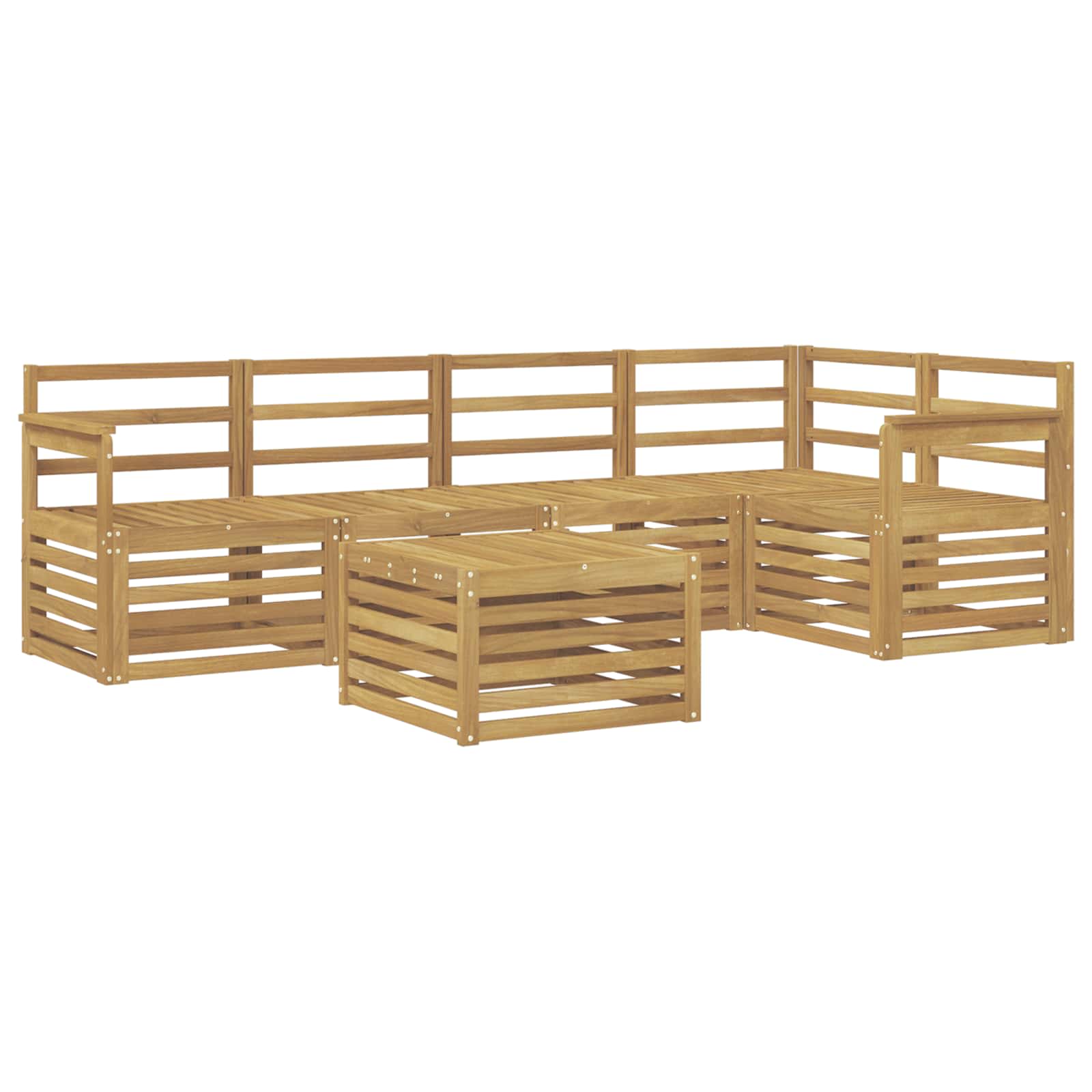 Outdoor-Sofagarnitur 6 pcs Weiß 59 x 59 x 37 cm