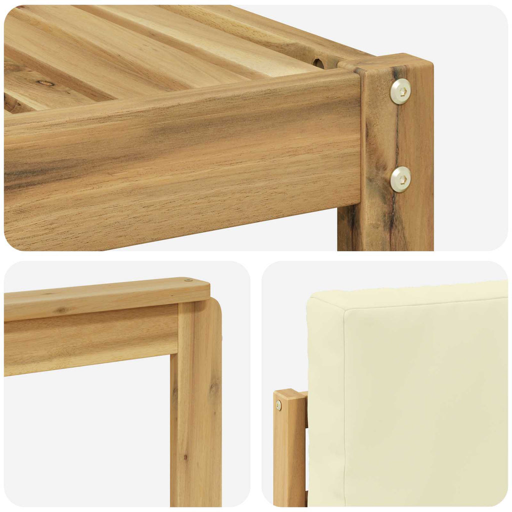 Outdoor-Sofagarnitur 6 pcs Weiß und Creme 59 x 59 x 37 cm