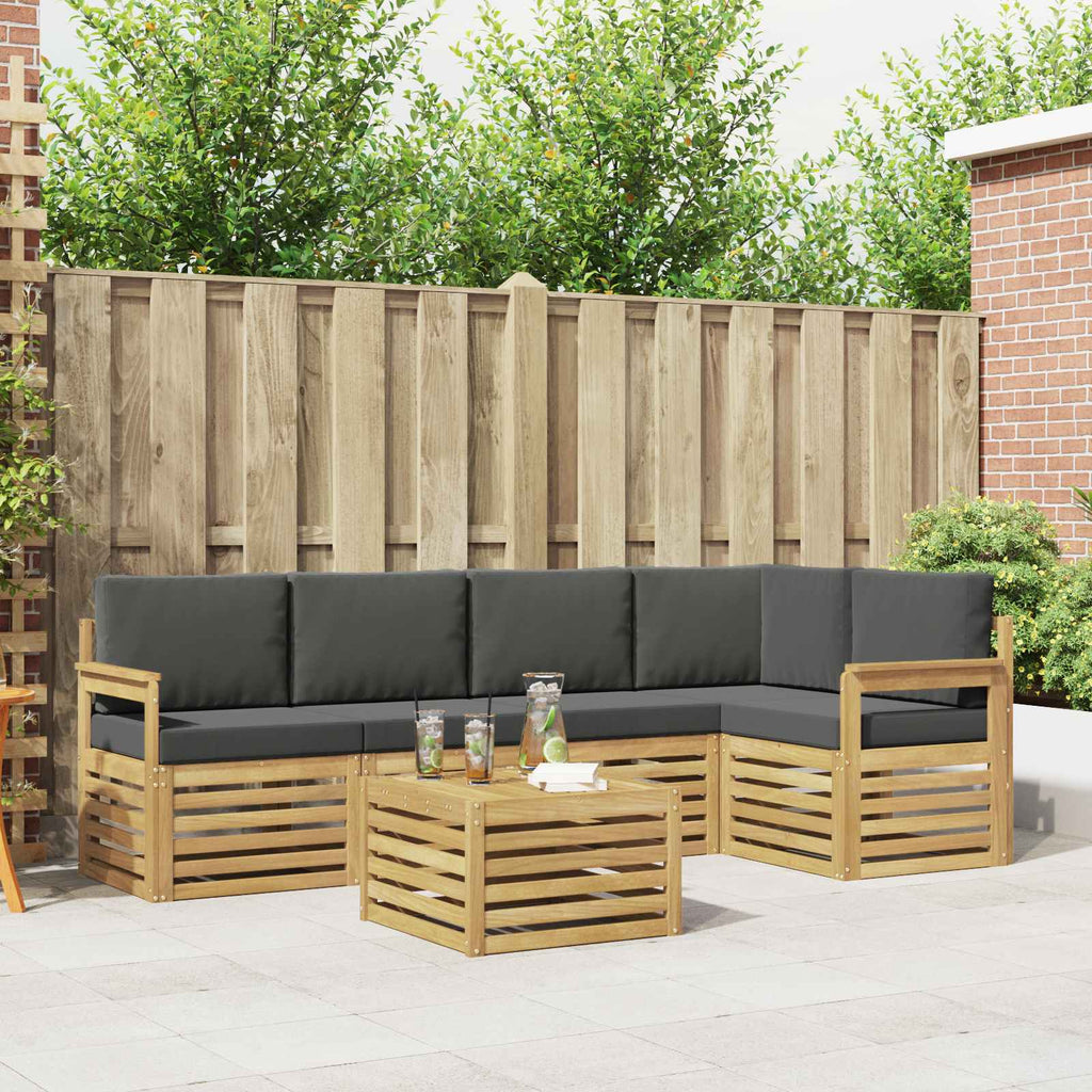 Outdoor-Sofagarnitur 6 pcs Weiß und Anthrazit 59 x 59 x 37 cm