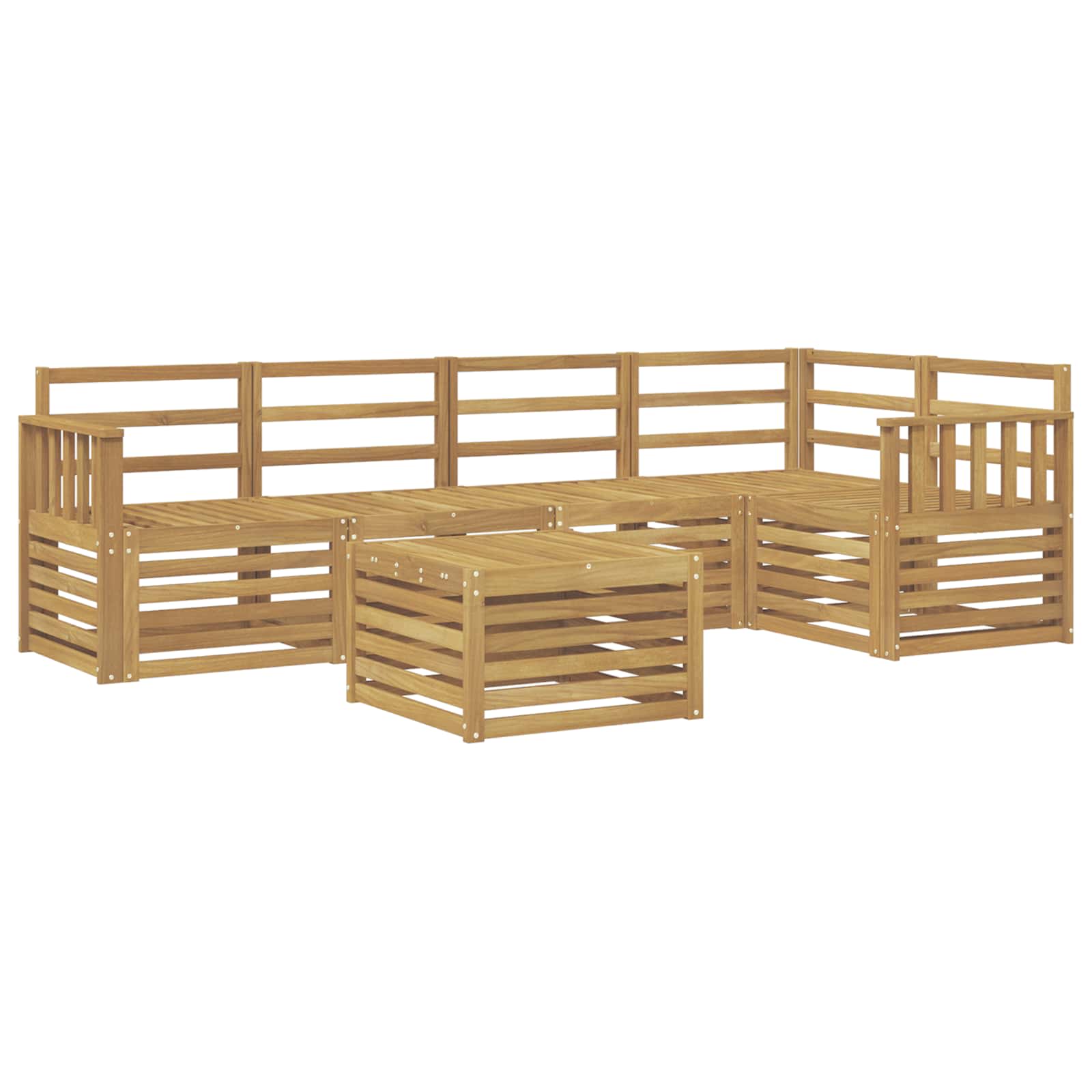 Outdoor-Sofagarnitur 6 pcs Weiß 59 x 59 x 37 cm