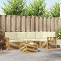 Outdoor-Sofagarnitur 6 pcs Weiß und Creme 59 x 59 x 37 cm