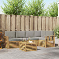 Outdoor-Sofagarnitur 6 pcs Weiß und Hellgrau 59 x 59 x 37 cm