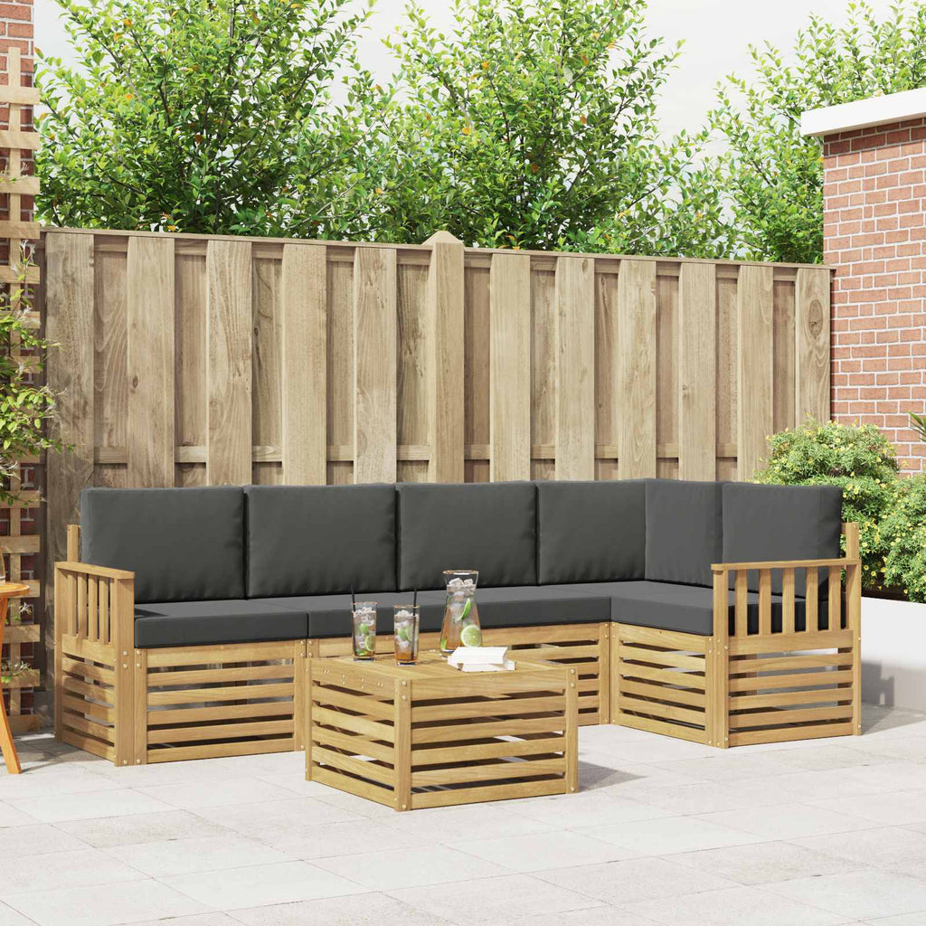 Outdoor-Sofagarnitur 6 pcs Weiß und Anthrazit 59 x 59 x 37 cm