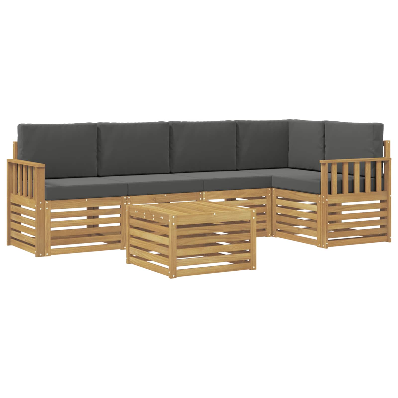 Outdoor-Sofagarnitur 6 pcs Weiß und Anthrazit 59 x 59 x 37 cm