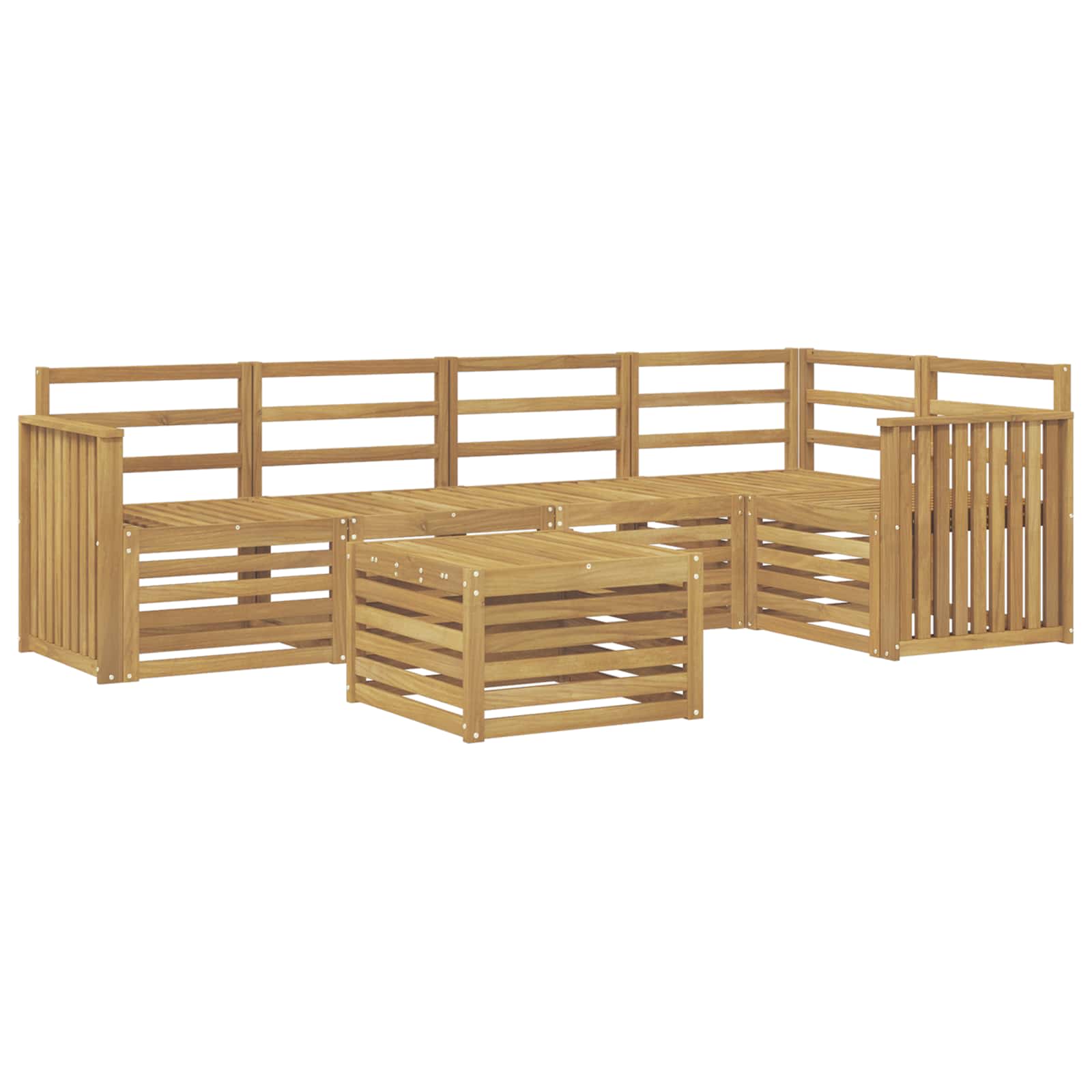 Outdoor-Sofagarnitur 6 pcs Weiß 59 x 59 x 37 cm