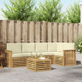 Outdoor-Sofagarnitur 6 pcs Weiß und Creme 59 x 59 x 37 cm