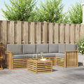 Outdoor-Sofagarnitur 6 pcs Weiß und Hellgrau 59 x 59 x 37 cm