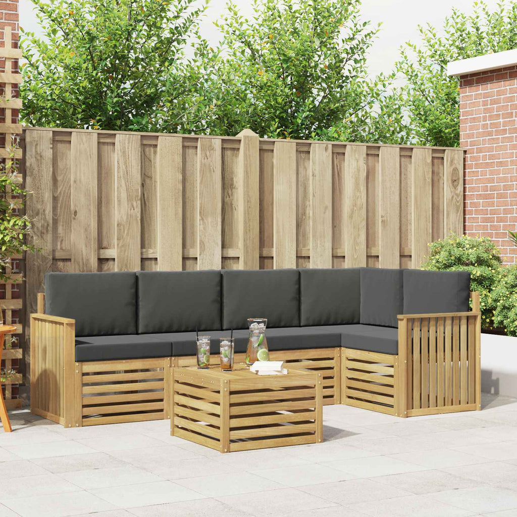 Outdoor-Sofagarnitur 6 pcs Weiß und Anthrazit 59 x 59 x 37 cm