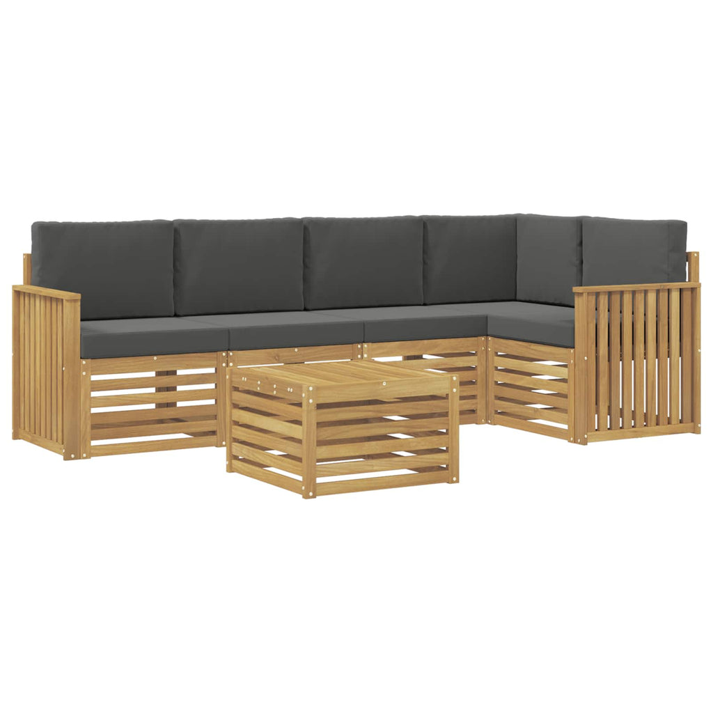 Outdoor-Sofagarnitur 6 pcs Weiß und Anthrazit 59 x 59 x 37 cm