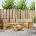 Outdoor-Sofagarnitur 6 pcs Weiß und Beige 59 x 59 x 37 cm