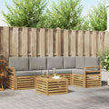 Outdoor-Sofagarnitur 6 pcs Weiß und Hellgrau 59 x 59 x 37 cm