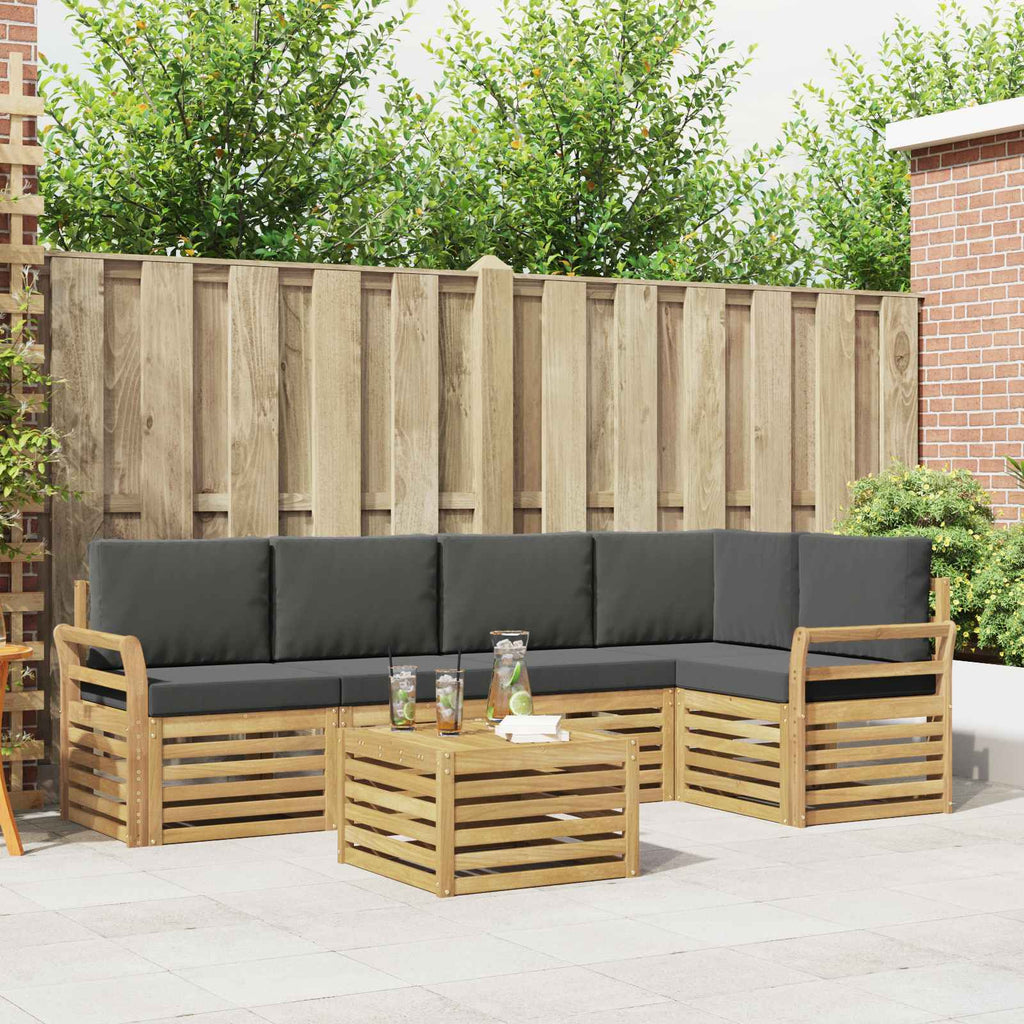 Outdoor-Sofagarnitur 6 pcs Weiß und Anthrazit 59 x 59 x 37 cm