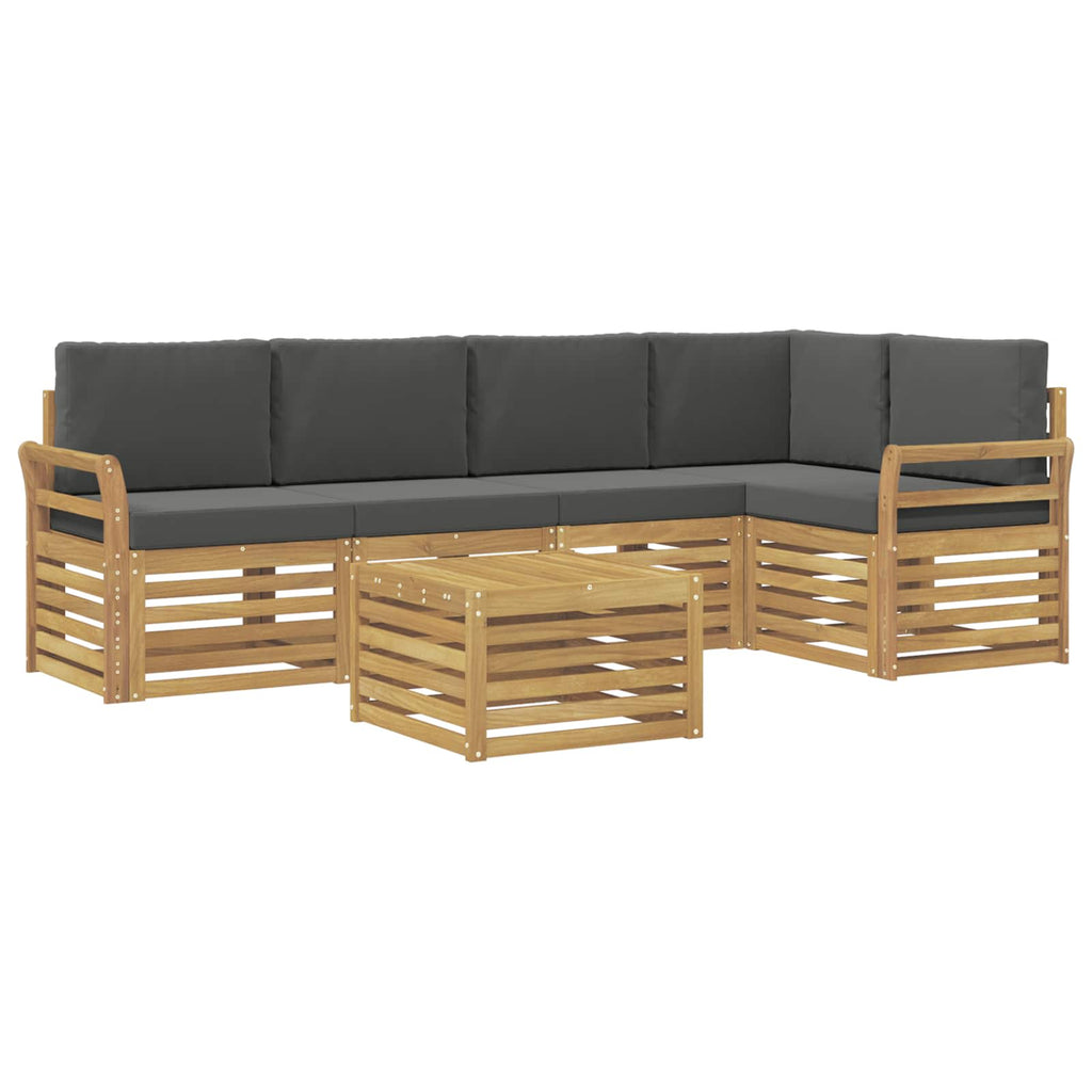 Outdoor-Sofagarnitur 6 pcs Weiß und Anthrazit 59 x 59 x 37 cm