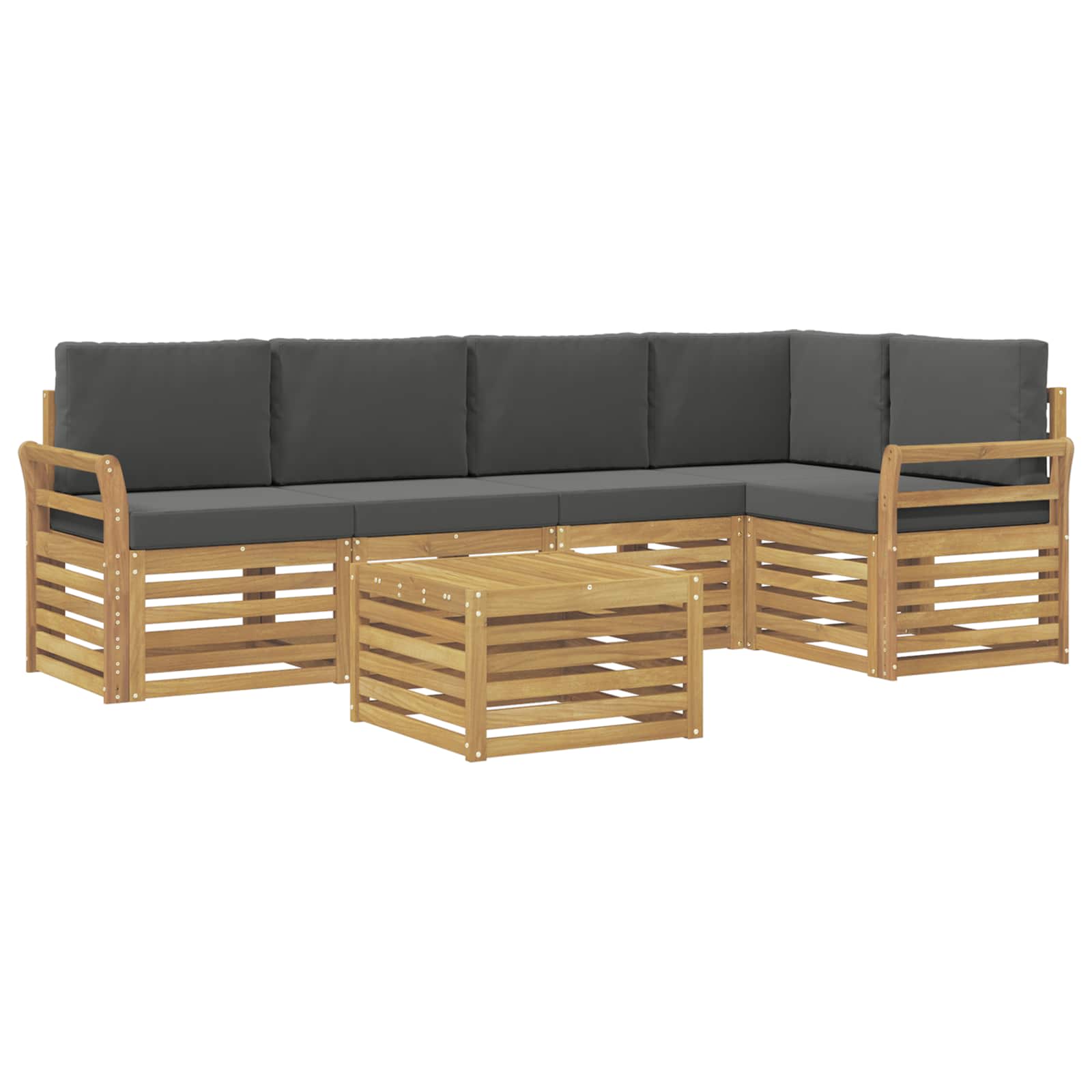 Outdoor-Sofagarnitur 6 pcs Weiß und Anthrazit 59 x 59 x 37 cm