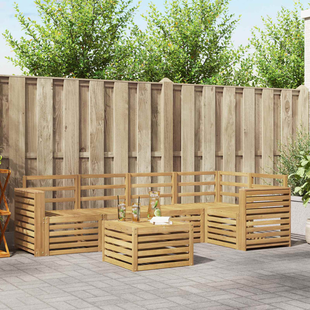 Outdoor-Sofagarnitur 6 pcs Weiß 59 x 59 x 37 cm