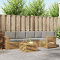 Outdoor-Sofagarnitur 6 pcs Weiß und Hellgrau 59 x 59 x 37 cm