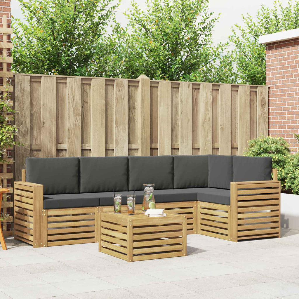 Outdoor-Sofagarnitur 6 pcs Weiß und Anthrazit 59 x 59 x 37 cm
