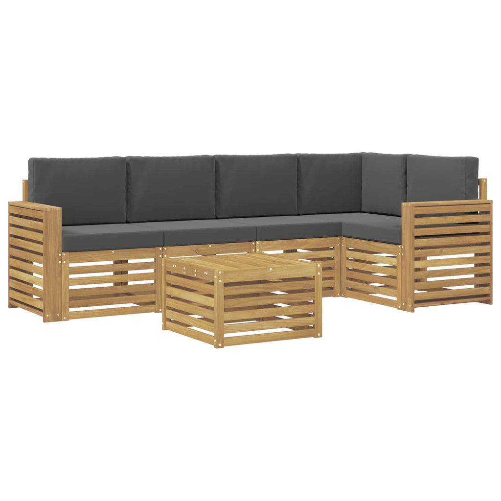 Outdoor-Sofagarnitur 6 pcs Weiß und Anthrazit 59 x 59 x 37 cm