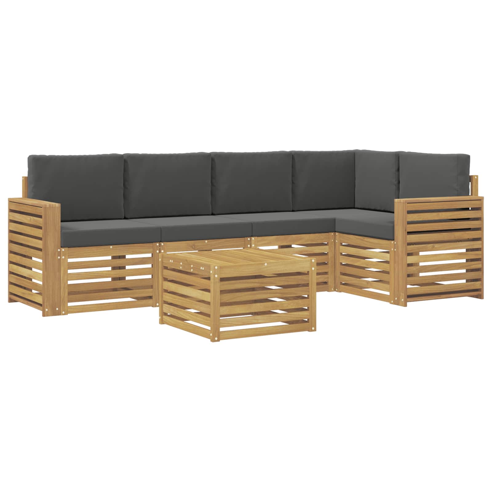 Outdoor-Sofagarnitur 6 pcs Weiß und Anthrazit 59 x 59 x 37 cm