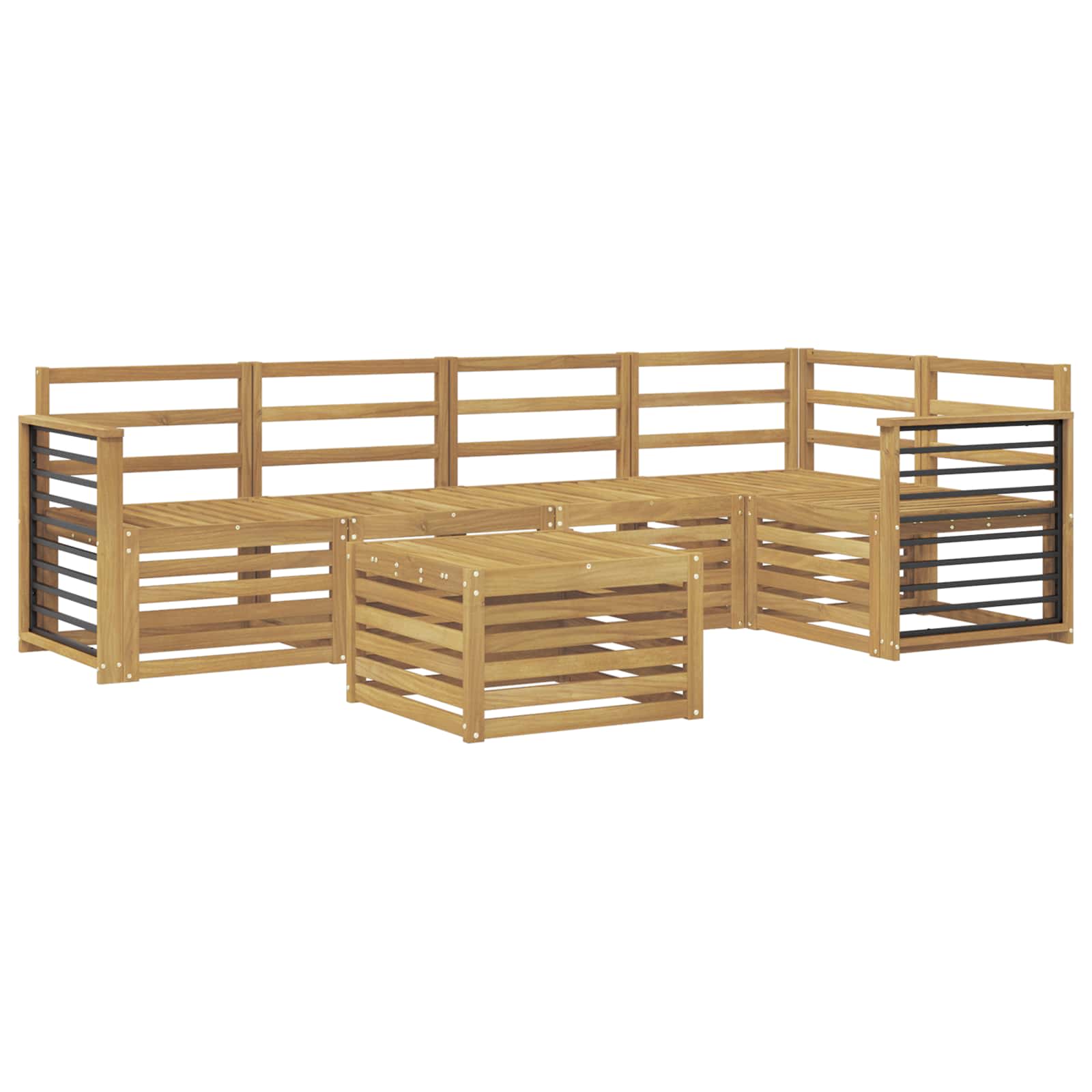 Outdoor-Sofagarnitur 6 pcs Weiß 59 x 59 x 37 cm