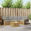 Outdoor-Sofagarnitur 6 pcs Weiß und Hellgrau 59 x 59 x 37 cm