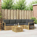 Outdoor-Sofagarnitur 6 pcs Weiß und Anthrazit 59 x 59 x 37 cm