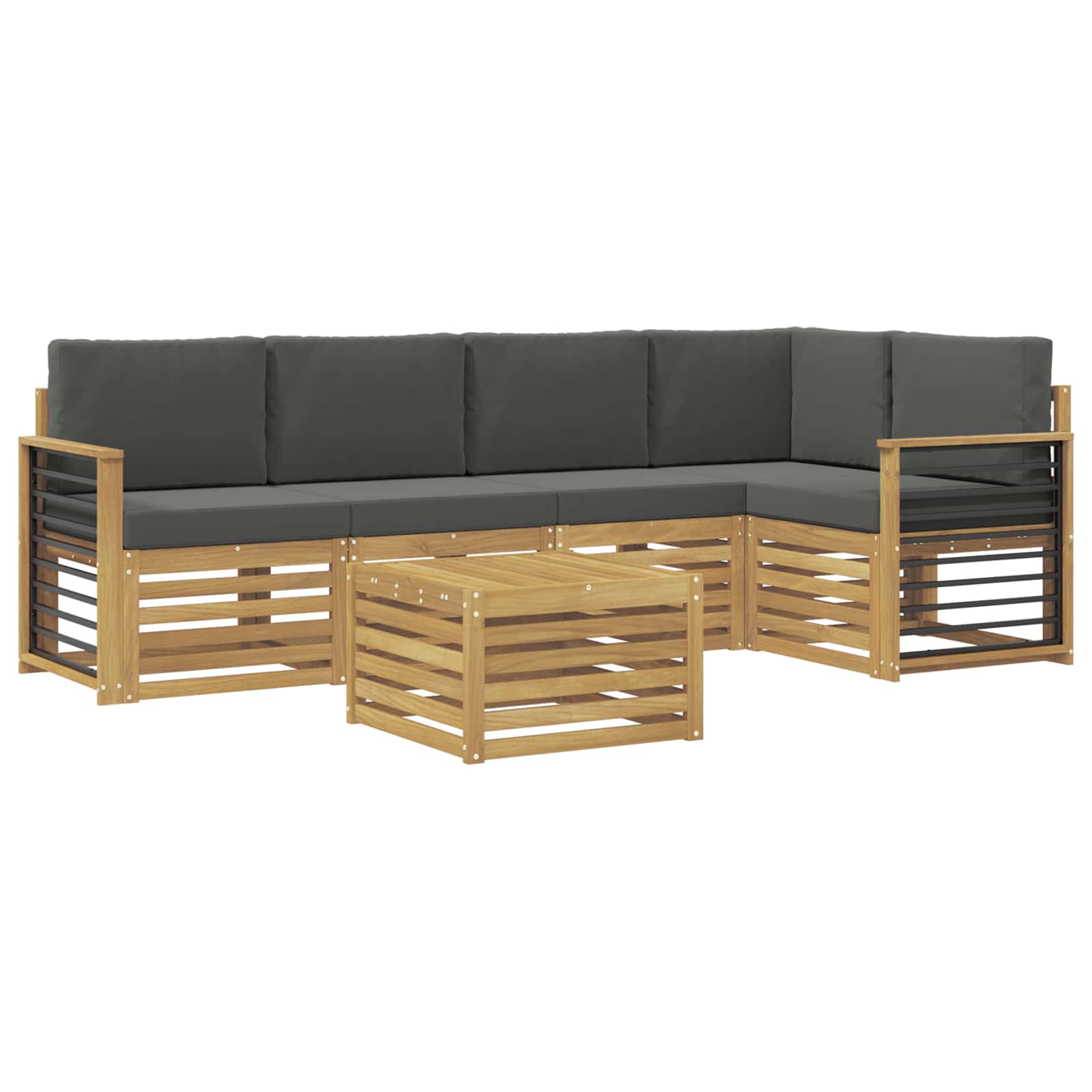 Outdoor-Sofagarnitur 6 pcs Weiß und Anthrazit 59 x 59 x 37 cm