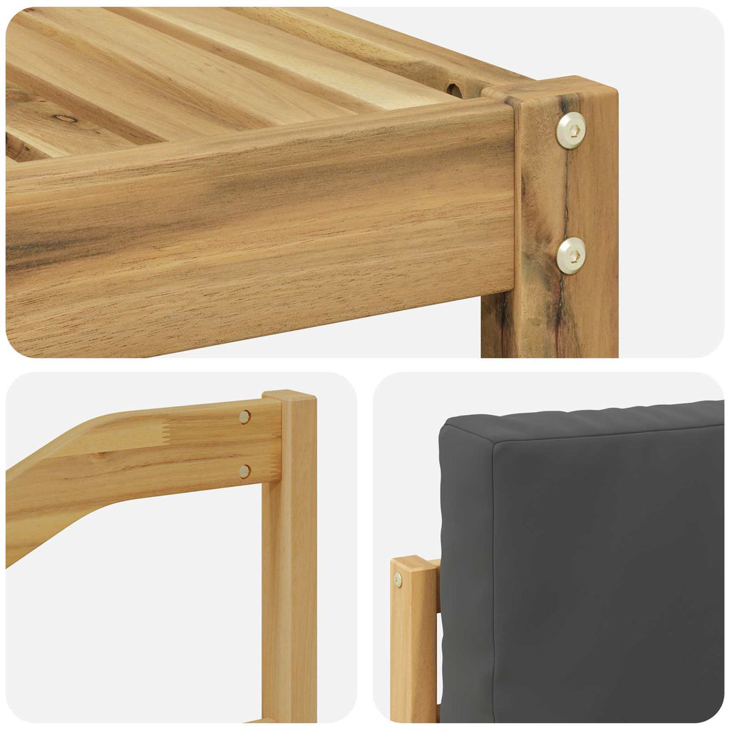 Outdoor-Sofagarnitur 6 pcs Weiß und Anthrazit 59 x 59 x 37 cm