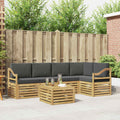 Outdoor-Sofagarnitur 6 pcs Weiß und Anthrazit 59 x 59 x 37 cm
