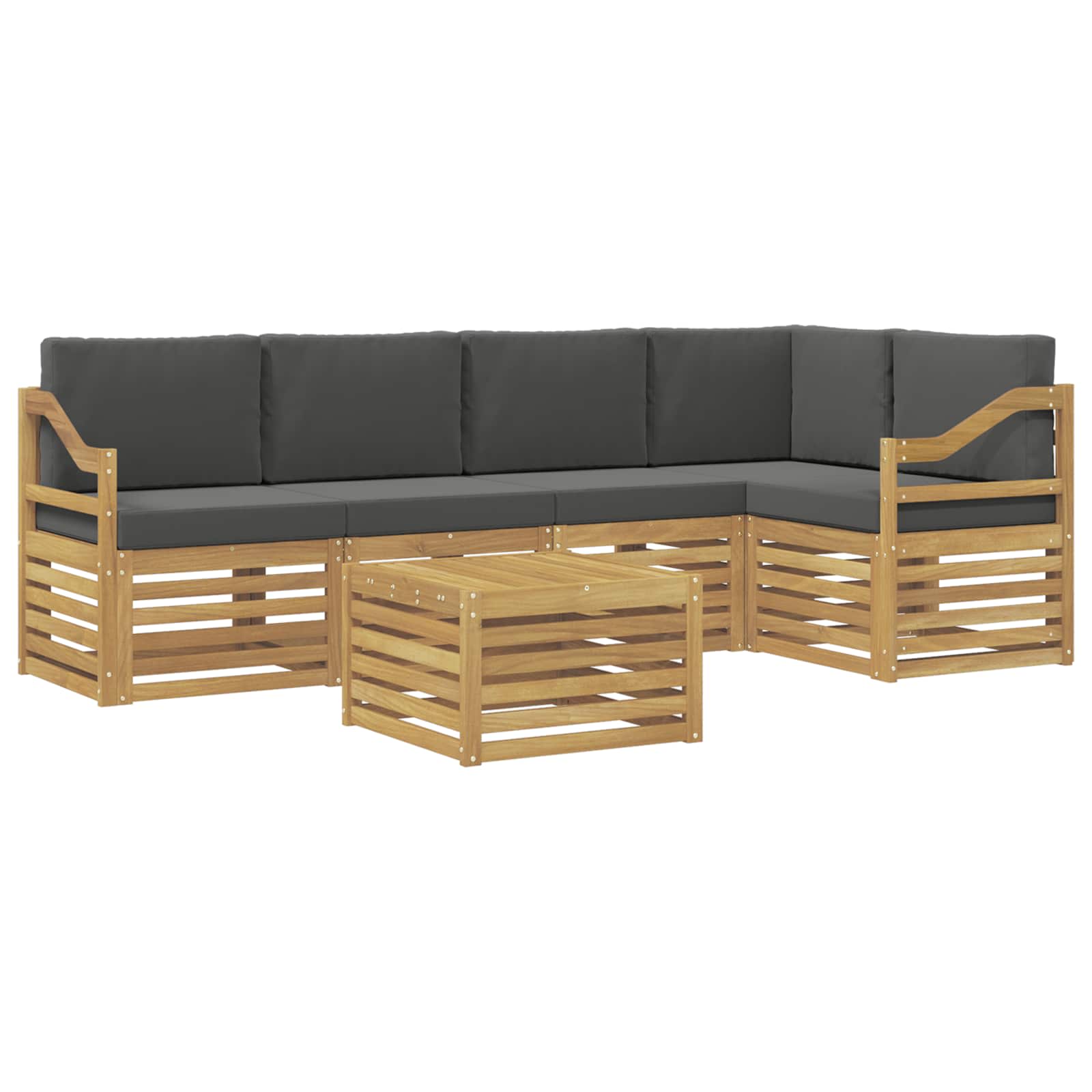 Outdoor-Sofagarnitur 6 pcs Weiß und Anthrazit 59 x 59 x 37 cm