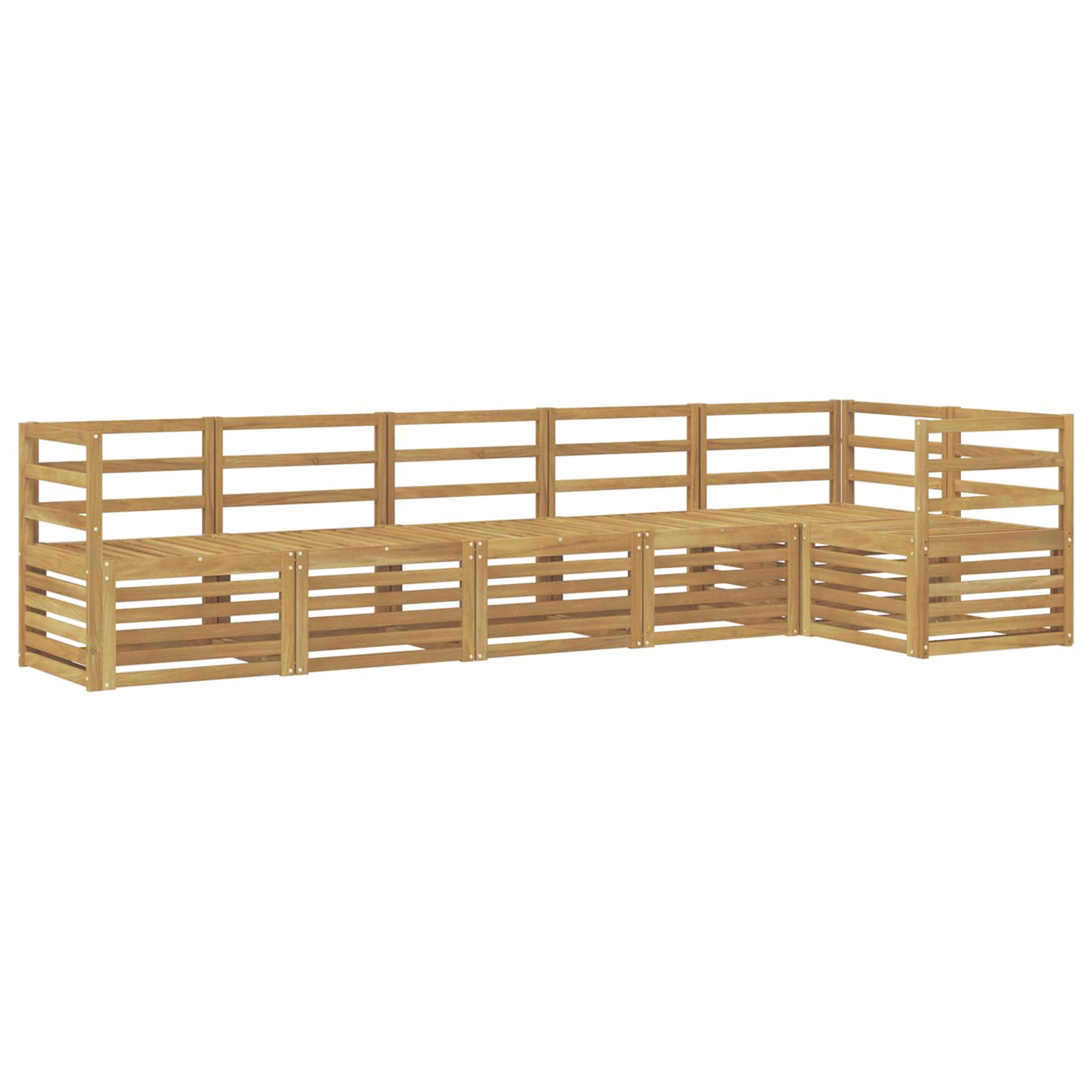 Outdoor-Sofagarnitur 6 pcs Weiß 304 x 126,5 x 73 cm