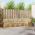 Outdoor-Sofagarnitur 6 pcs Weiß und Beige 306 x 128,5 x 73 cm