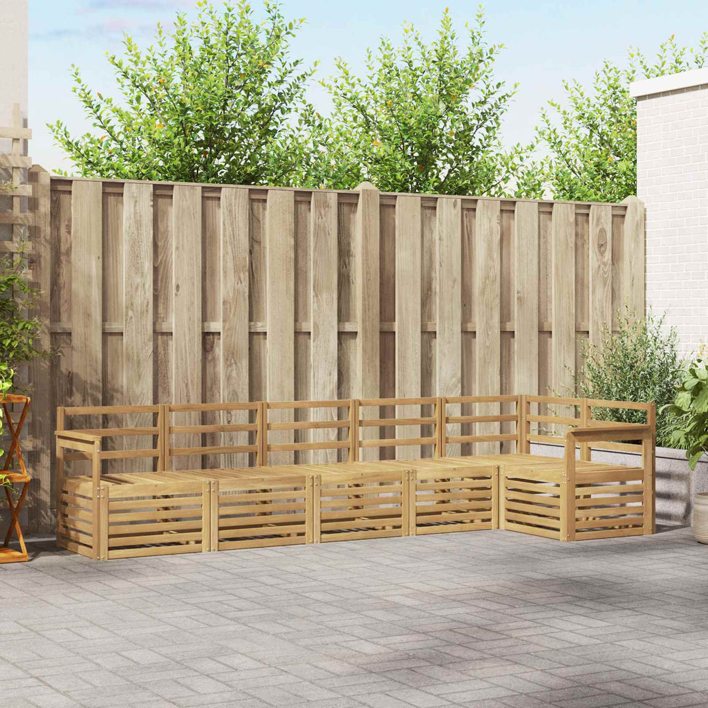 Outdoor-Sofagarnitur 6 pcs Weiß 306 x 128,5 x 73 cm