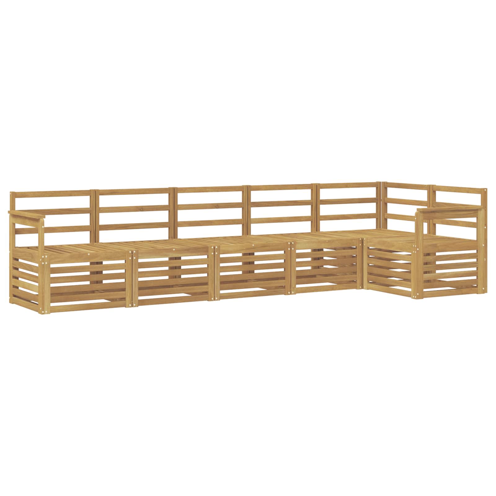 Outdoor-Sofagarnitur 6 pcs Weiß 306 x 128,5 x 73 cm