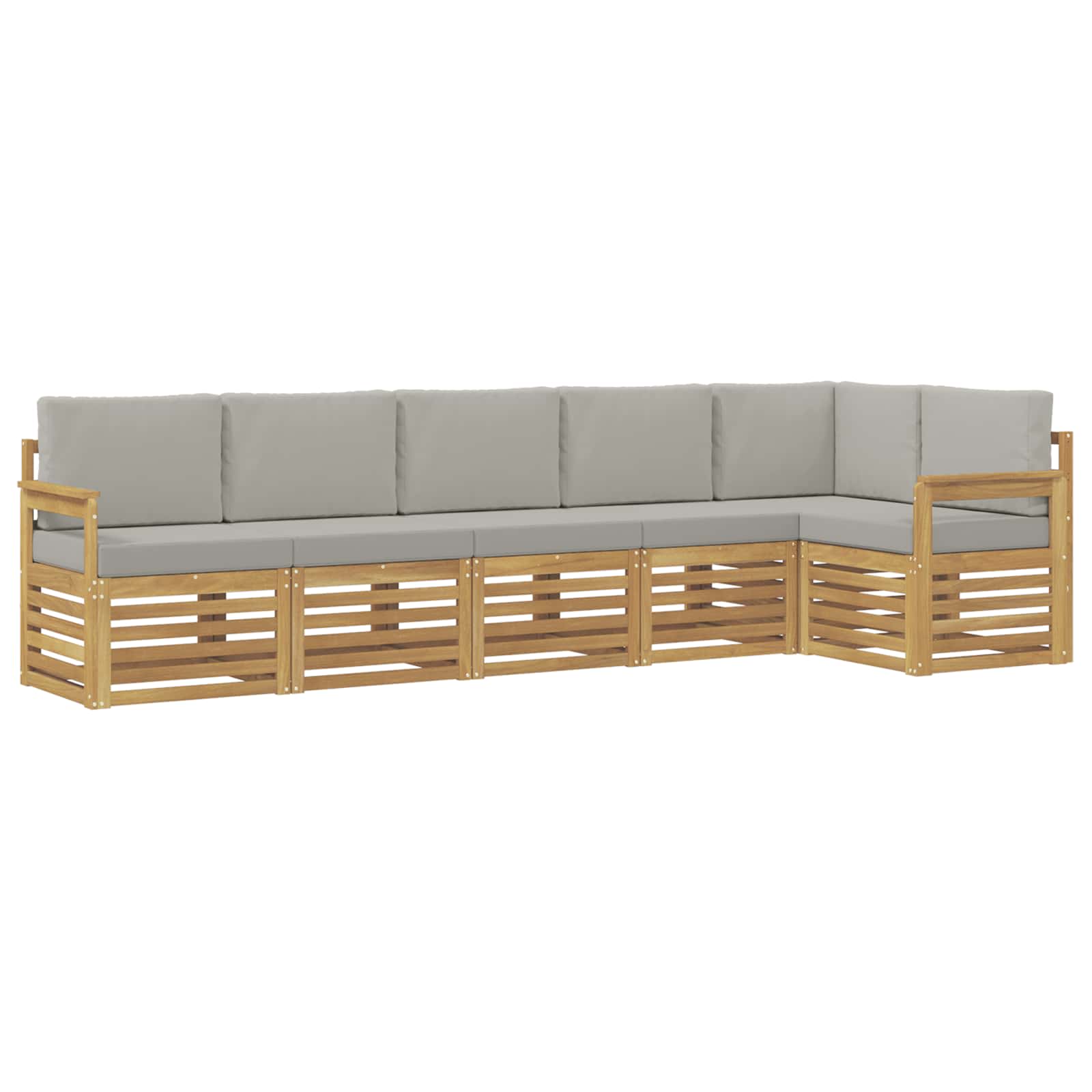 Outdoor-Sofagarnitur 6 pcs Weiß und Hellgrau