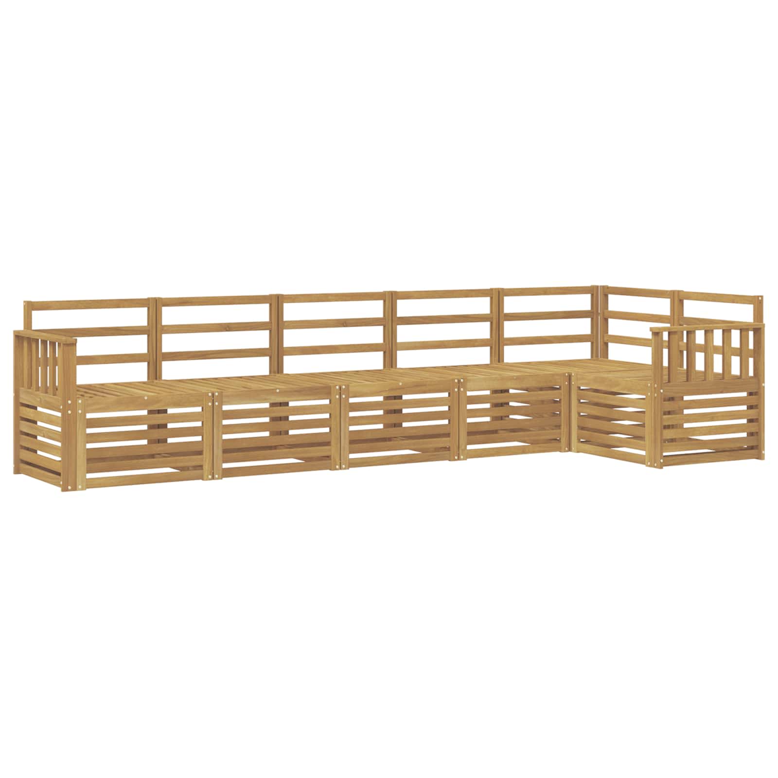 Outdoor-Sofagarnitur 6 pcs Weiß 306 x 128,5 x 73 cm