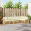Outdoor-Sofagarnitur 6 pcs Weiß und Creme 306 x 128,5 x 73 cm
