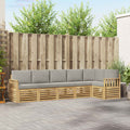 Outdoor-Sofagarnitur 6 pcs Weiß und Hellgrau