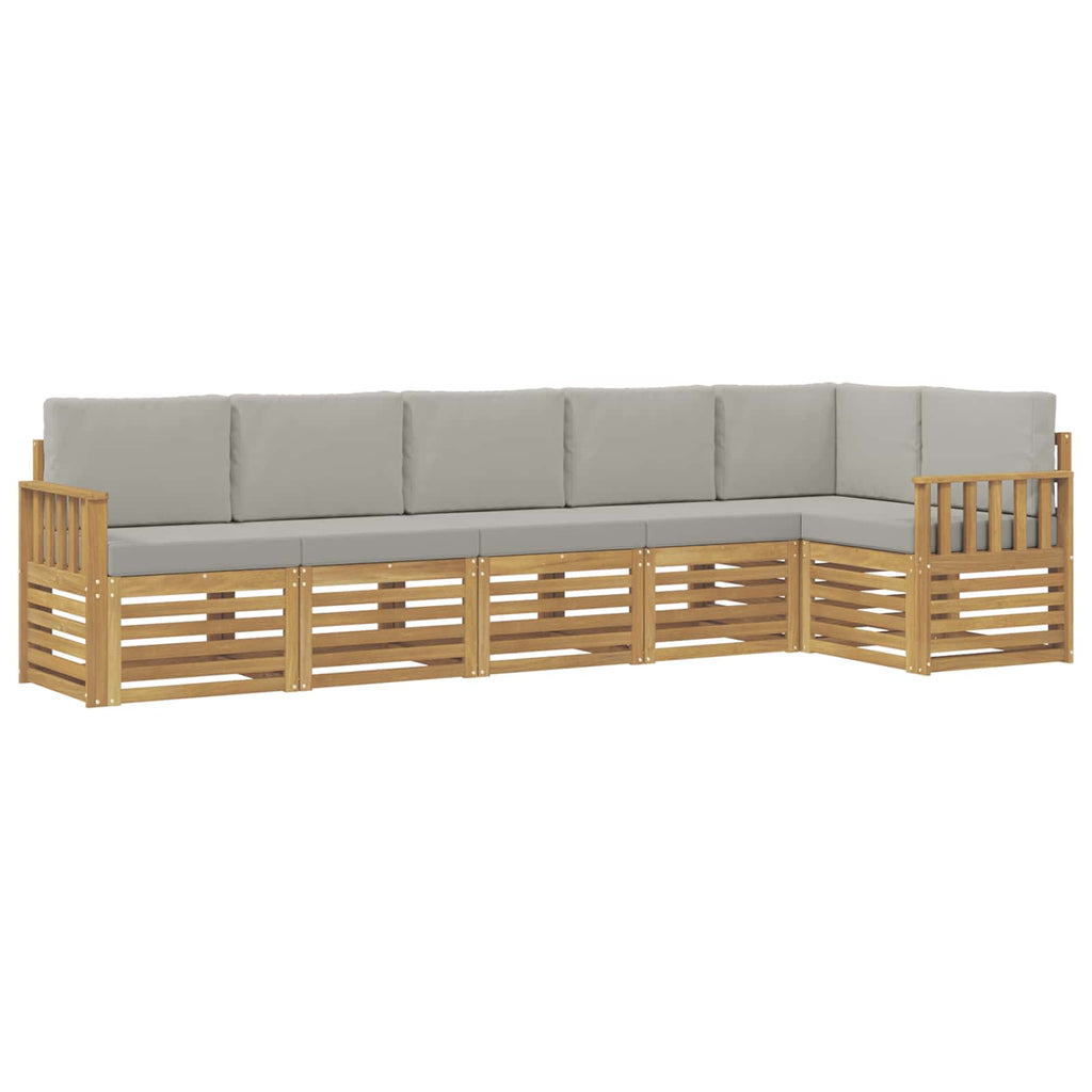 Outdoor-Sofagarnitur 6 pcs Weiß und Hellgrau