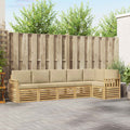 Outdoor-Sofagarnitur 6 pcs Weiß und Beige 306 x 128,5 x 73 cm