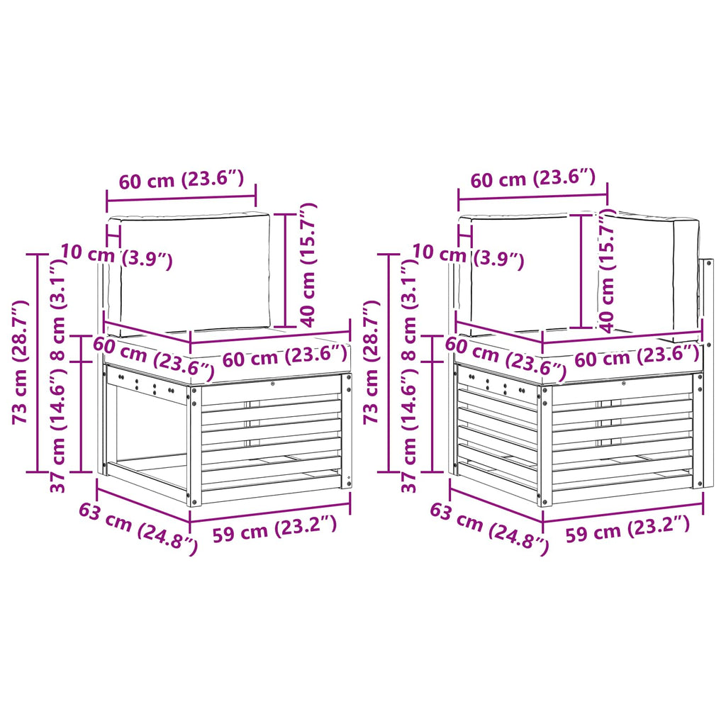Outdoor-Sofagarnitur 6 pcs Weiß und Creme 306 x 128,5 x 73 cm