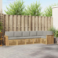Outdoor-Sofagarnitur 6 pcs Weiß und Hellgrau