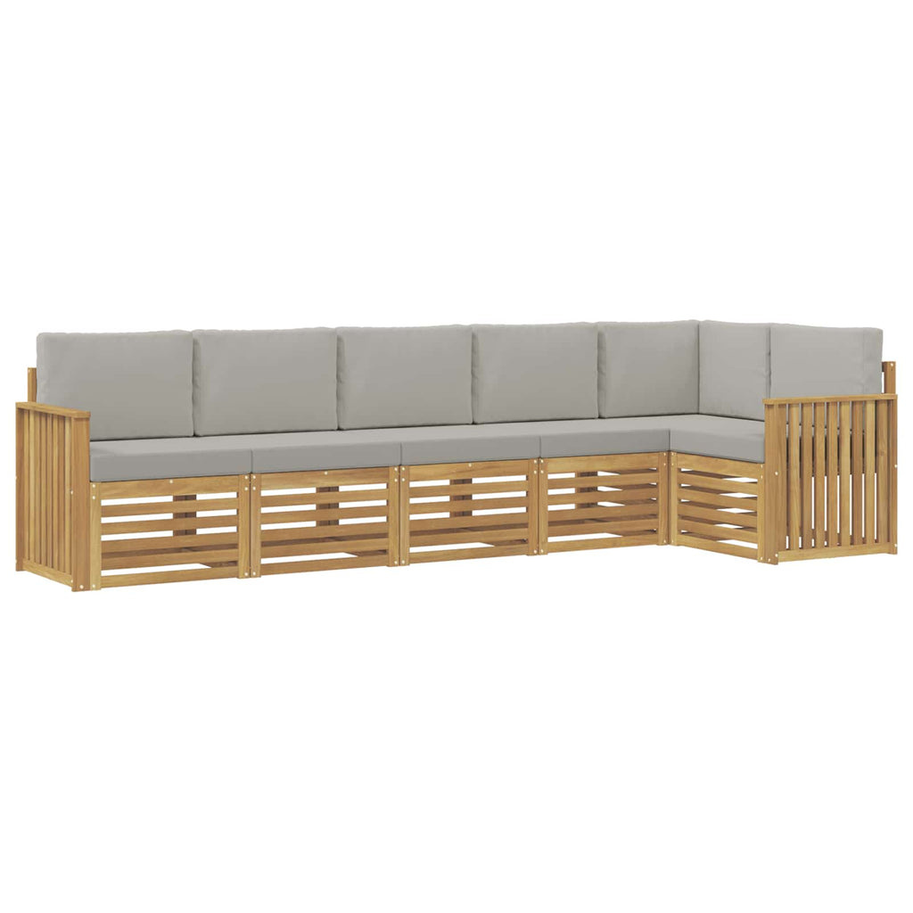 Outdoor-Sofagarnitur 6 pcs Weiß und Hellgrau