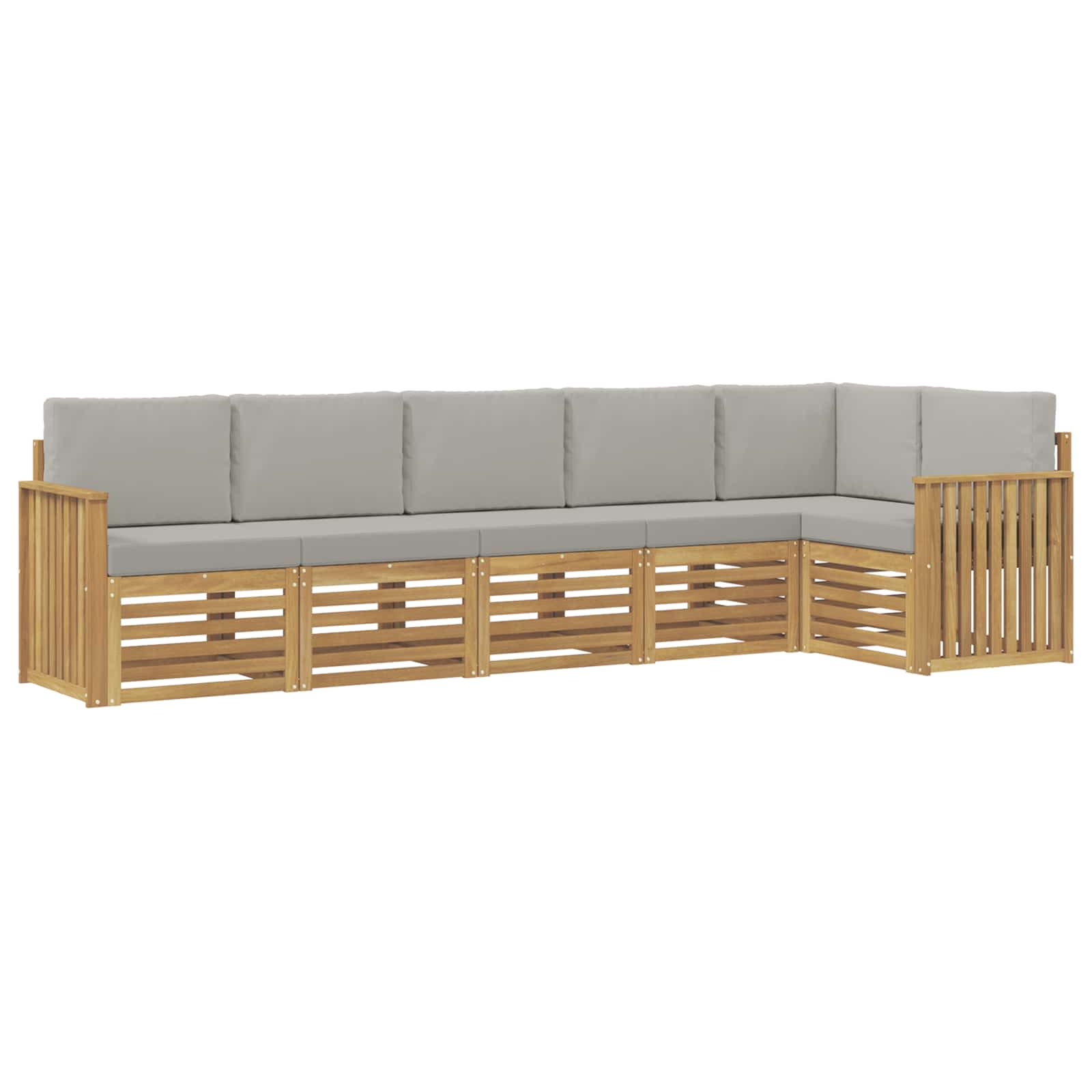Outdoor-Sofagarnitur 6 pcs Weiß und Hellgrau