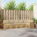 Outdoor-Sofagarnitur 6 pcs Weiß und Beige 306 x 128,5 x 73 cm