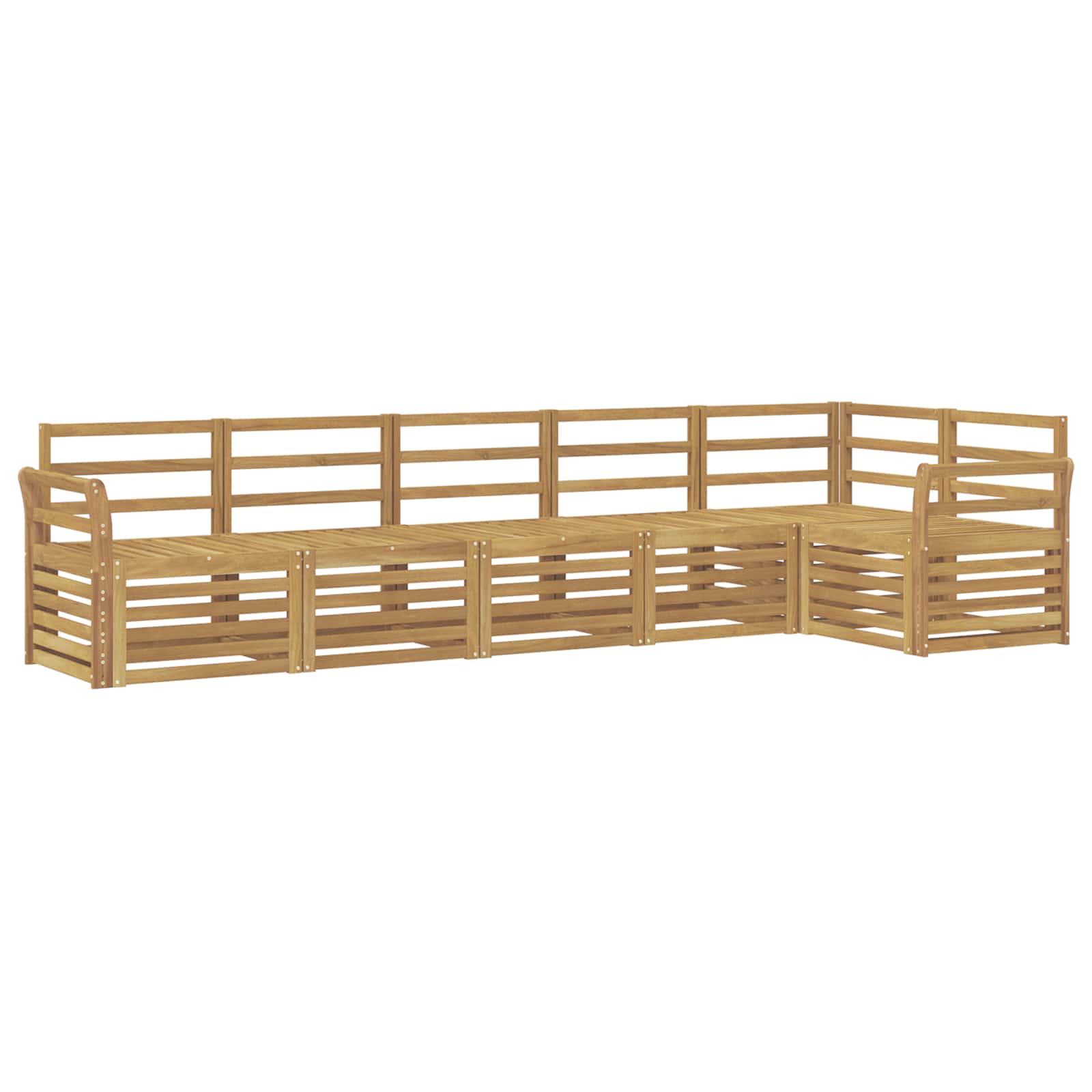Outdoor-Sofagarnitur 6 pcs Weiß 308 x 130,5 x 73 cm
