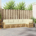 Outdoor-Sofagarnitur 6 pcs Weiß und Creme 308 x 130,5 x 73 cm