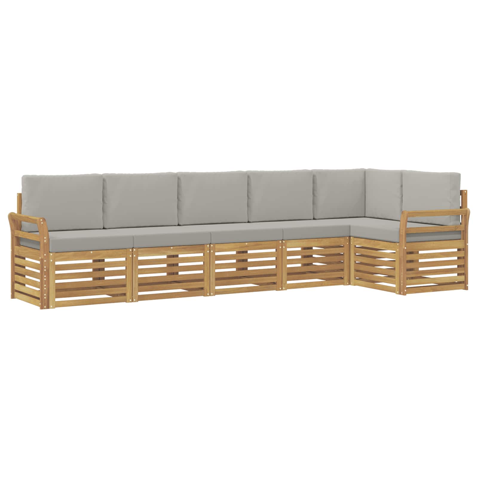 Outdoor-Sofagarnitur 6 pcs Weiß und Hellgrau