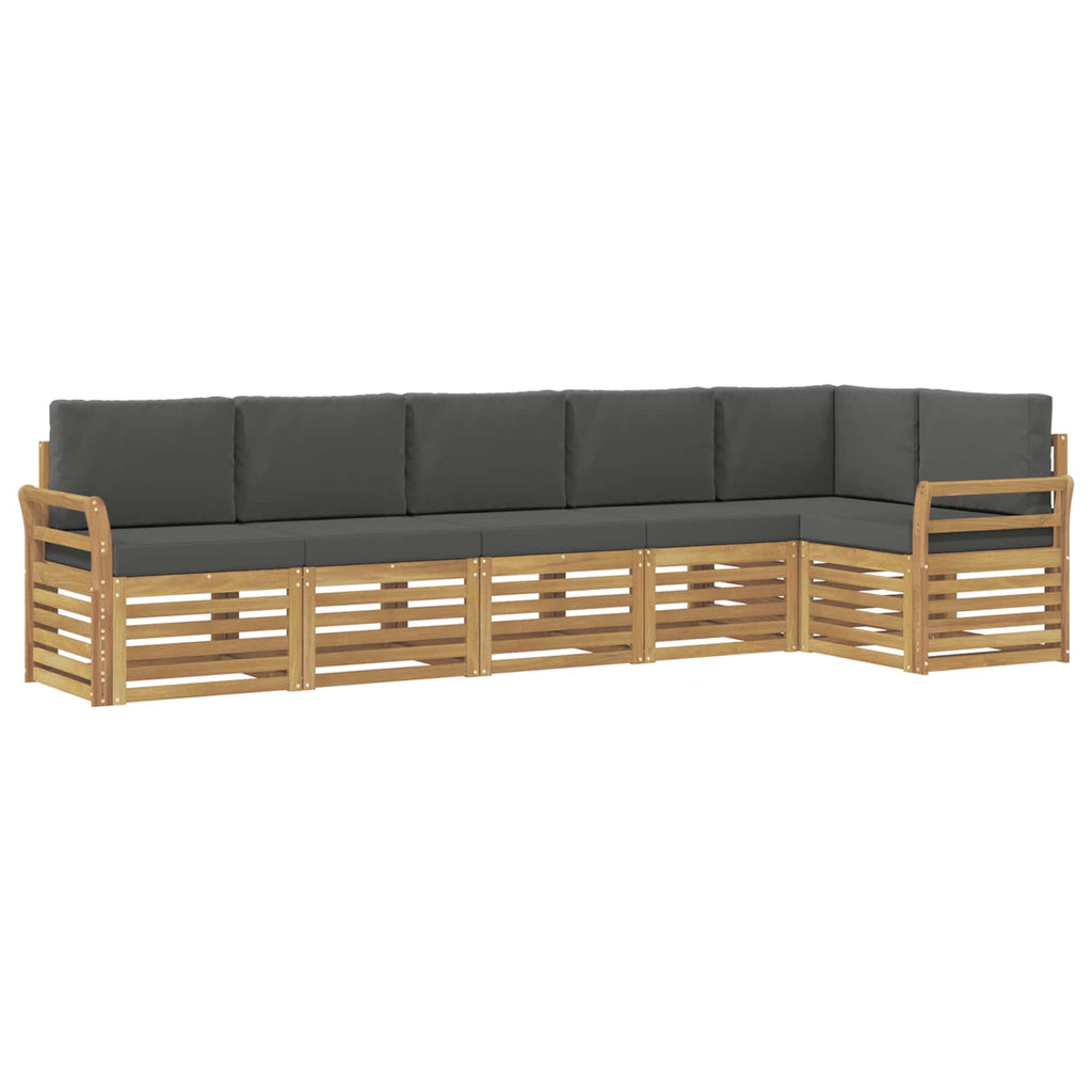 Outdoor-Sofagarnitur 6 pcs Weiß und Anthrazit