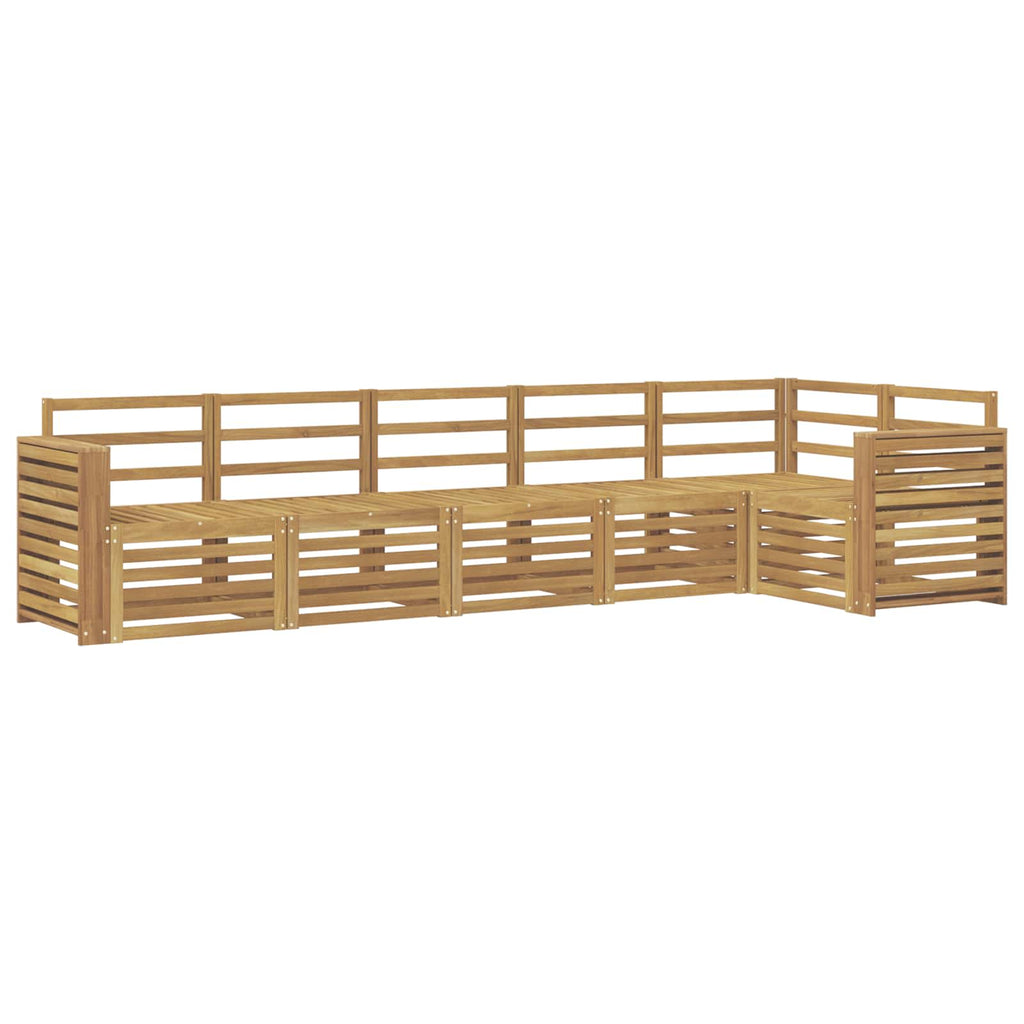 Outdoor-Sofagarnitur 6 pcs Weiß 310 x 132,5 x 73 cm